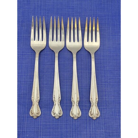 Rogers Brothers Daybreak Elegant Lady Set of 4 Salad Forks Reinforced Plate IS - Picture 6 of 6